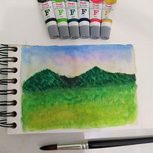 Paisagem verde. Watercolor Painting project by Carla Susana Ribeiro - 04.11.2021