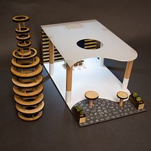 Scale model proposal for a modular beer pop-up show..  project by Johanna Vargas - 04.11.2021