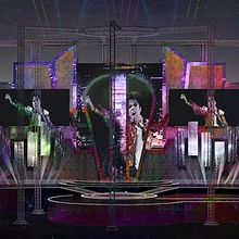 Concert Stage Design for Michael Jackson's Thriller Tour. Modelagem 3D, e Visualização arquitetônica projeto de Rana Akeel - 28.01.2020