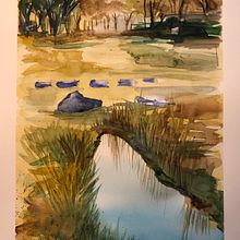 Meu projeto do curso: Paisagens naturais em aquarela. Traditional illustration, L, and scape Architecture project by Sofia Varge - 04.18.2021
