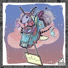 Conejo espacial.. Character Design, Traditional illustration, and Digital Illustration project by pulgosos mx - 04.11.2021