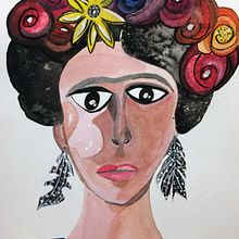 Frida Kahlo (2020). Un progetto di Disegno, Disegno di ritratti, Illustrazione tradizionale e Pittura ad acquerello di Ana Carolina Diniz - 09.06.2020