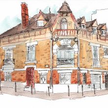 My project in Architectural Sketching with Watercolor and Ink course. Architecture, and Sketching project by Caro V. - 04.16.2021
