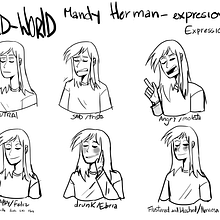 Expresiones de Mandy Hermann. 2D Animation, Comic, Concept Art, and Digital Drawing project by Maritza Cortez - 04.12.2021