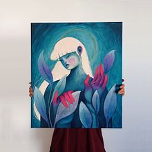 Leaves - Acrylic on canvas. Painting, Acr, and lic Painting project by Valeria Araya - 04.12.2021