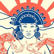 Bachué  y la laguna de iguaque. Un progetto di Disegno, Disegno digitale, Illustrazione tradizionale e Serigrafia di sofía lagos - 12.04.2021