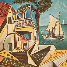 Mediterranean landscape - Picasso in acrylic. Un progetto di Pittura acrilica di Anna Juskova - 12.04.2021