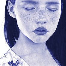Cero. Desenho, Desenho artístico, Desenho de retrato, Desenho realista, Ilustração tradicional e Ilustração com tinta projeto de Belén Diz Juncal - 04.06.2017