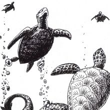 My Surrealistic Fineliner Illustration: Seahorse. Un projet de Illustration traditionnelle, Illustration à l'encre et Illustration naturaliste de Christoph Krummenacher - 12.04.2021