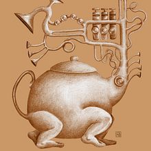 Tetera. Projekt z dziedziny  R, sunek, R, sunek ołówkiem, Trad, c i jna ilustracja użytkownika Fabiana Moch - 13.04.2021