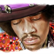 Jimi Hendrix digital paint. Digital Painting project by Matteo Villirillo - 03.14.2019
