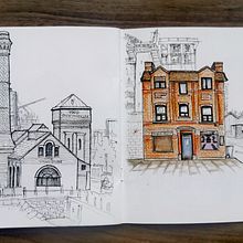 Travel Sketchbook - A work in progress . Architectural Illustration, Architecture, Collage, Drawing, Editorial Illustration, Traditional illustration, Ink Illustration, L, scape Architecture, Painting, and Sketchbook project by Emma Beebee - 04.13.2021