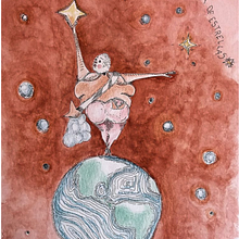 La ladrona de estrellas. Traditional illustration project by Fernanda González - 04.13.2021