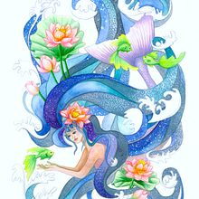 Mein Kursprojekt: Aquarelltechnik für traumhafte Illustrationen . Traditional illustration project by Elena Koziy - 04.13.2021