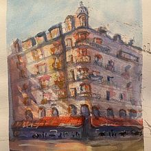 My project in Architectural Sketching with Watercolor and Ink course. Un progetto di Pittura ad acquerello di Portia D'Anverrs - 14.04.2021