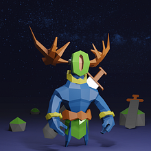 Mi Proyecto del curso: Modelado de personajes low poly para videojuegos . 3D Animation, Character Animation, Concept Art, and Video Games project by hugo orono - 04.14.2021