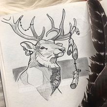 Stag. Naturalistic Illustration, and Sketching project by Jenny Rae - 04.12.2021