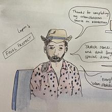 My project in Urban Sketching: Express Your World in a New Perspective course. Drawing, Traditional illustration, Portrait Drawing, Sketchbook, and Sketching project by L Shrubs - 04.14.2021