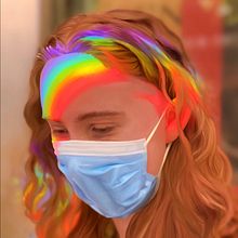 Procreate study of friend under rainbow light . Digital Illustration project by Jolie Wong - 04.14.2021