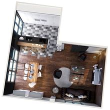 Proyecto en 3D. Un progetto di 3D, Interior Design, Interior design, Infografica e Modellazione 3D di Yulia Yanishevska - 07.07.2017