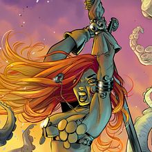 Red Sonja cover. Een project van Stripboek,  Concept art y Traditionele illustratie van Josep Giró - 03.04.2021