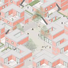 Conjunto de viviendas . Architectural Illustration project by ines albertengo - 04.14.2021