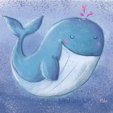 Blue Whale. Ilustração infantil projeto de Pinar Ozkan - 14.04.2021