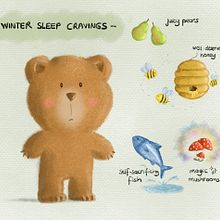 Craving Bear. Ilustração infantil projeto de Pinar Ozkan - 14.04.2021