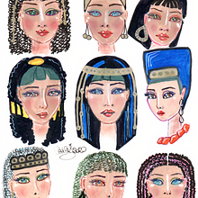 Donne d’Egitto, Nefertiti, Iside e Cleopatra (illustratore-illustratrice-illustrazione). Un progetto di Illustrazione editoriale e Illustrazione tradizionale di Cecilia Friggieri - 22.04.2021