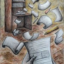 Autoretrato en tiempos de aislamiento. Drawing, Artistic Drawing, and Traditional illustration project by Mica Gonzalez - 04.15.2021