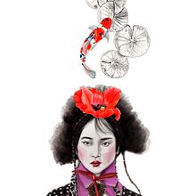 Collage Mujer Oriental. Projekt z dziedziny  Kolaż, Trad, c i jna ilustracja użytkownika Priscilla Carrera Murray - 15.04.2021