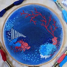 Mon projet du cours : Techniques élémentaires de broderie et d’aquarelle. Projekt z dziedziny  Haft, Malarstwo akr i lowe użytkownika Laetitia Morabito Rey - 15.04.2021
