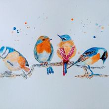 My project in Artistic Watercolor Techniques for Illustrating Birds course. Watercolor Painting project by Anne - 04.15.2021