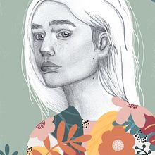 Mon projet du cours : Portrait au crayon, techniques de couleur et Photoshop. Graphic Design, and Traditional illustration project by Lysanne Arseneau - 04.15.2021