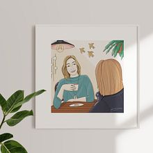 Ilustração - "Um café  entre empreendedoras". Un progetto di Illustrazione digitale di Sofia Vieira - 01.03.2021