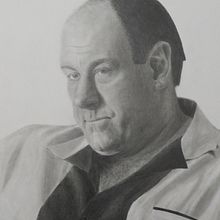 Fan Art de Tony Soprano . Fine Arts, Drawing, Pencil Drawing, Portrait Drawing, Realistic Drawing, and Traditional illustration project by Luís - 04.16.2021