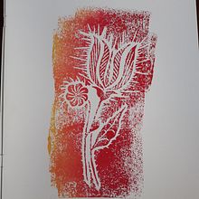 Flower linocut. Un proyecto de Estampación de Efi Tsougeni - 21.04.2021