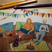 My project in Exploratory Sketchbook: Happy birthday, mijn lievste! . Buku sketsa proyek oleh fraufrucki - 04.16.2021