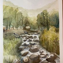 Mi Proyecto del curso:  Paisajes naturales en acuarela. Un proyecto de Pintura a la acuarela de Mirthia Ochoa - 17.04.2021