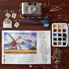 My project in Watercolor Travel Journal course. Een project van Aquarelschilderen van BENNI ASMA - 19.04.2021