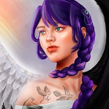 Hope & Chains - my project in Digital Fantasy Portraits with @bearbrickjia. Design de personagens, Design digital, Ilustração digital, e Pintura digital projeto de Heather Er - 17.04.2021