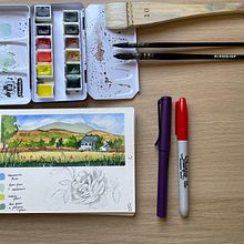 My project in Watercolor Travel Journal course. Watercolor Painting project by Louise Johnson - 04.17.2021