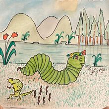 A Perfect Day at Lake. Children's Illustration, Creating with Kids, Creativit, and Traditional illustration project by Mina Abbasi Dinani - 04.13.2021