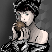 Coffee. Een project van  Beeldende kunst, Digitale tekening, Traditionele illustratie y Digitale illustratie van Angela Langlais Gómez - 18.04.2021