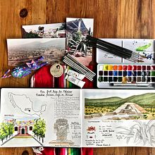 My project in Watercolor Travel Journal course. Watercolor Painting project by Marisa Kalbermatten - 04.18.2021