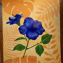 Mi Proyecto: flor hibisco. Creativit, Acr, and lic Painting project by Leticia Bessel - 04.18.2021
