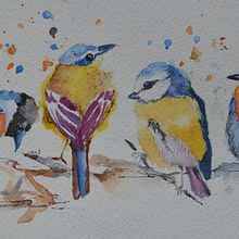 My project in Artistic Watercolor Techniques for Illustrating Birds course . Ilustrație tradițională, Pictură în acuarelă, Desen realist & Ilustrație naturalistă de Brit Holin - 04.18.2021