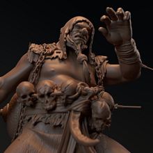 Giant with Dwarf. 3D, 3D Design, 3D Character Design, and Sculpture project by Álvaro Marcos Garrote - 04.18.2021