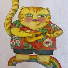 A is for Aloha. Children's Illustration, Traditional illustration, and Watercolor Painting project by Nancy Simenc - 09.19.2020