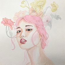 Retrato Fernanda Ly. Traditional illustration, Watercolor Painting, and Portrait Drawing project by Andrea Iglesias - 04.19.2021